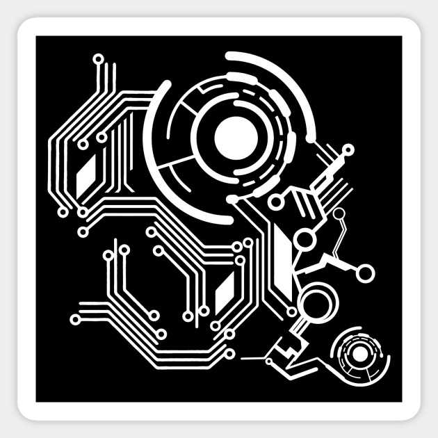 White Electronic Circuit Board Circuit Board Sticker TeePublic